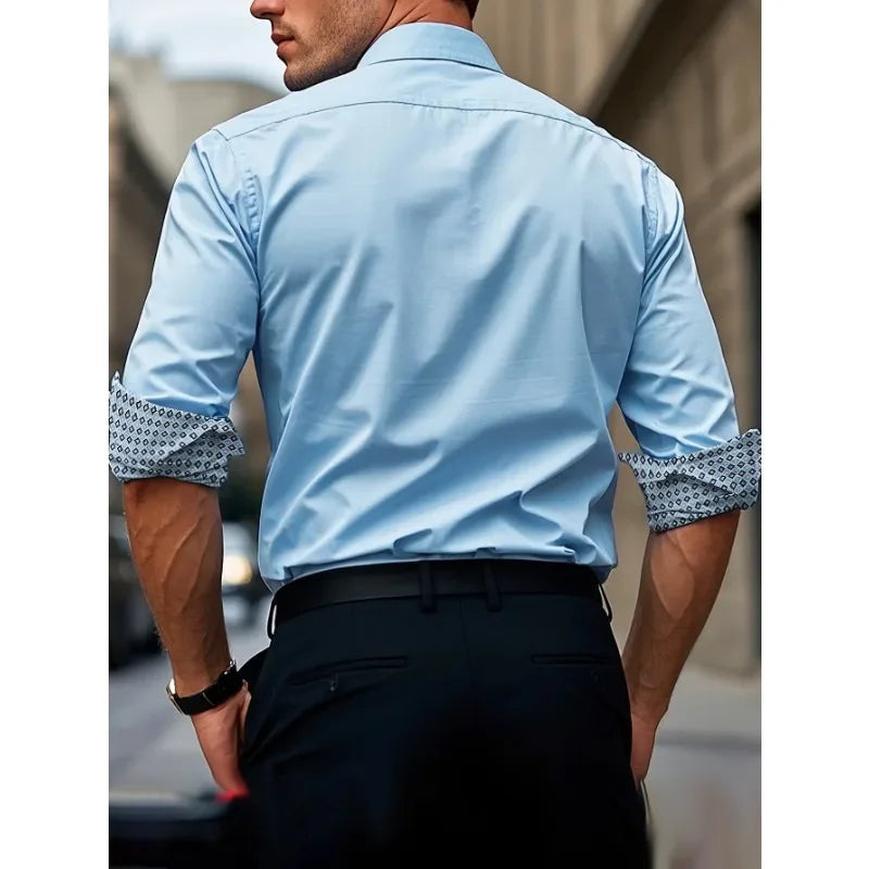 Men's Fashion Long Sleeve Dress Casual Shirts