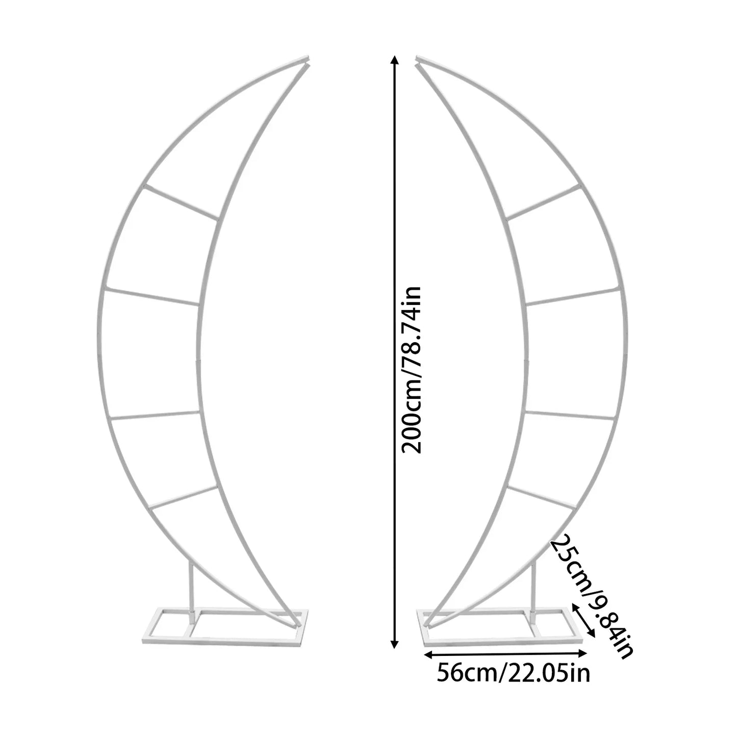 2PCS Crescent Moon Wedding Arch Frame White