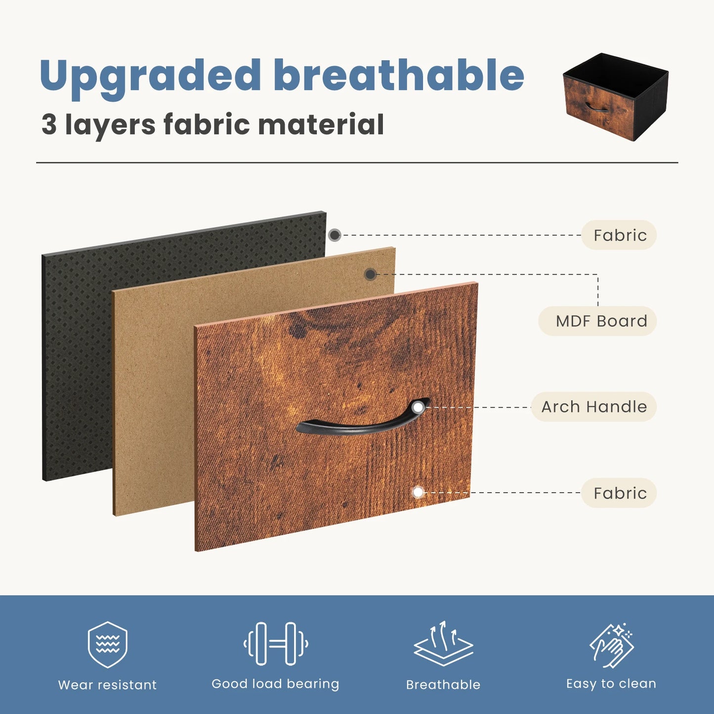 5 Fabric Drawers Storage Closet Chest Clothes Storage