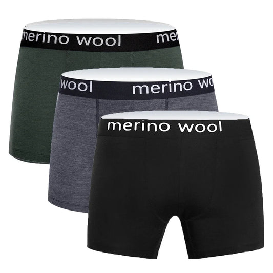 Mens Merino Wool Boxer Brief Breathable Fitness
