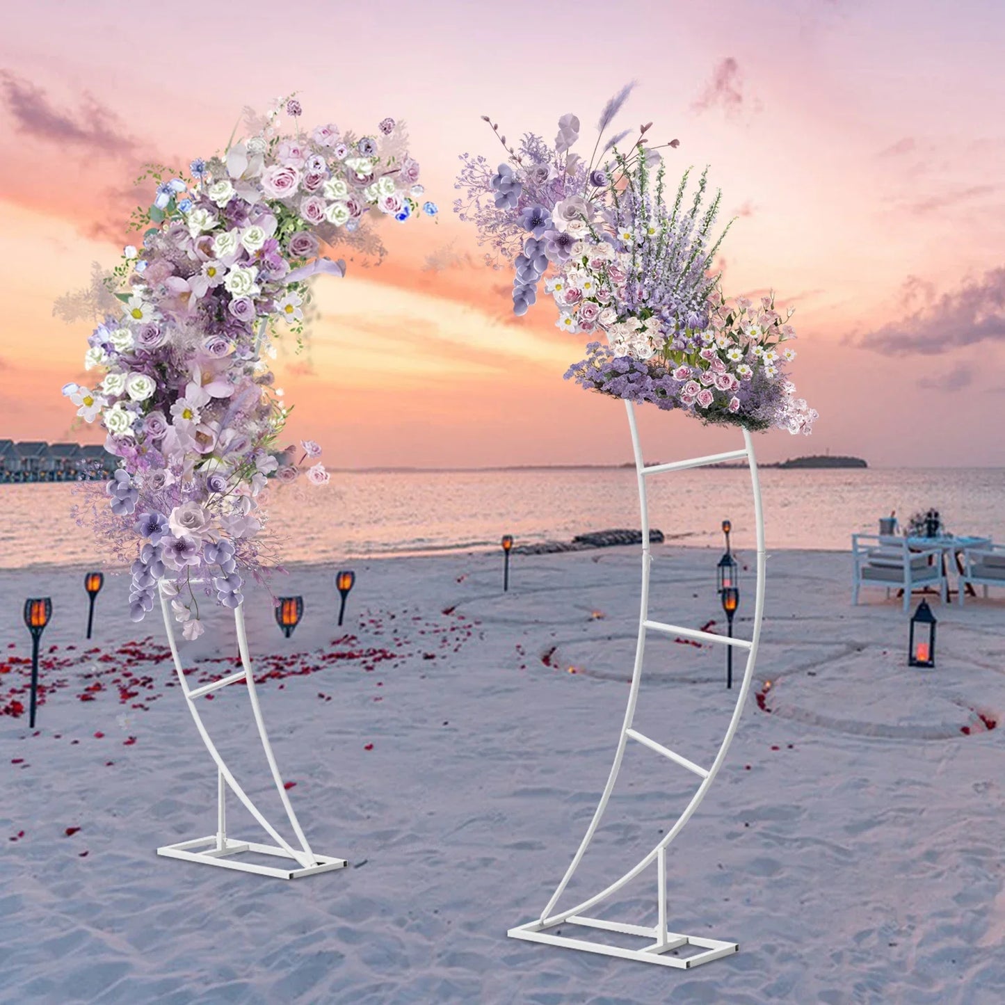 2PCS Crescent Moon Wedding Arch Frame White