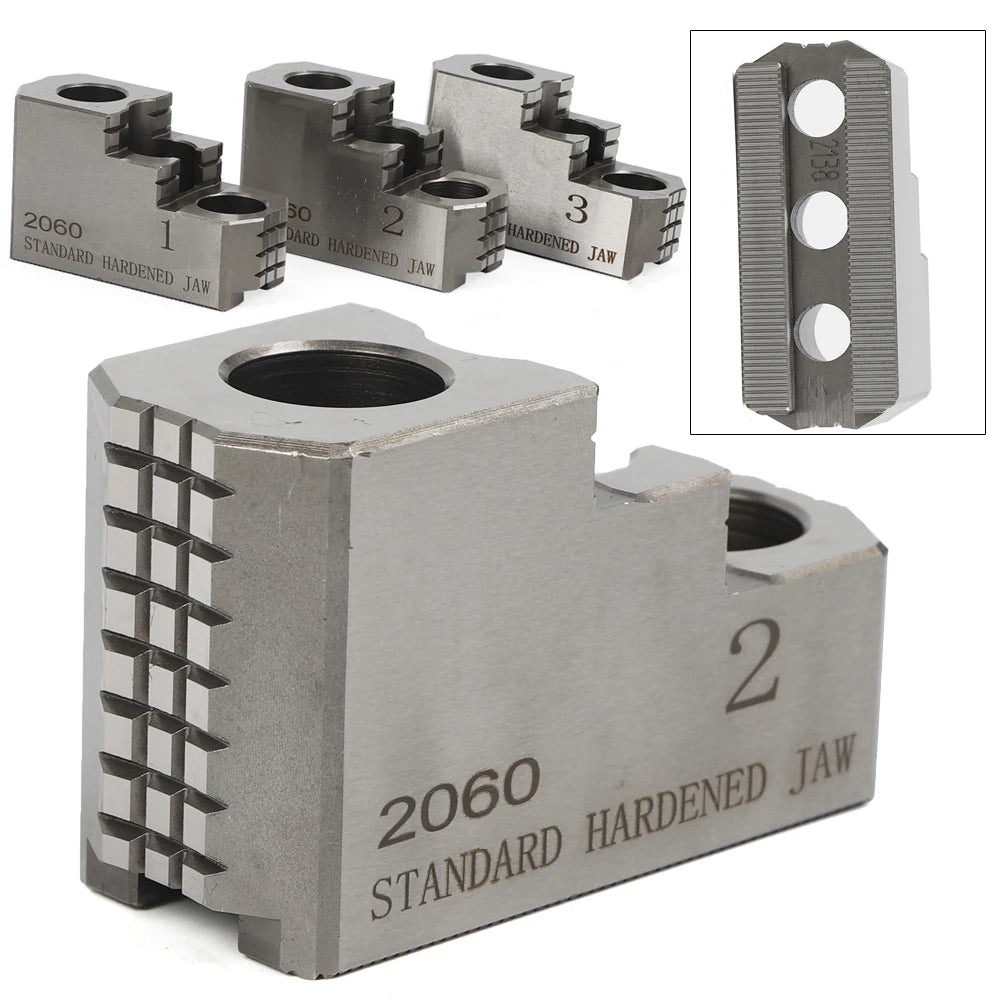 3 Pcs 8'' Hard Jaws For Kitagawa Lathe Chuck