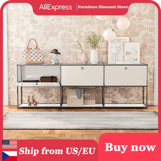 Sideboard Storage Shelf Furniture Stainless Steel