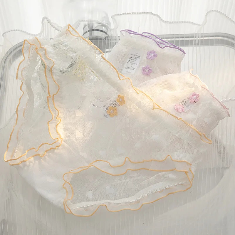 6 Pcs girls Teenager Middle Waist Brief Underwear