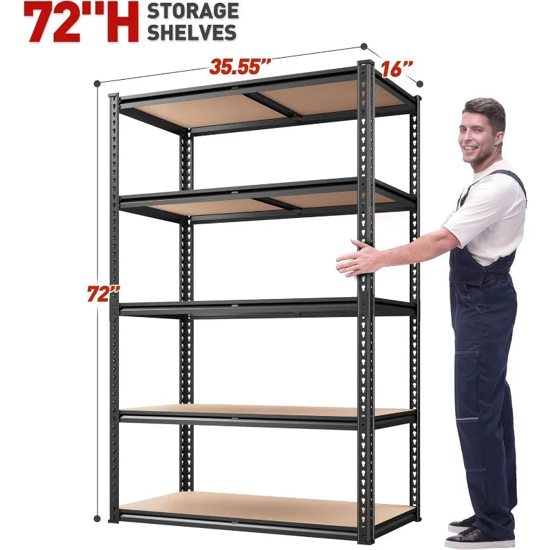 2020LBS Storage Shelves 5 Tier Heavy Duty, Adjustable