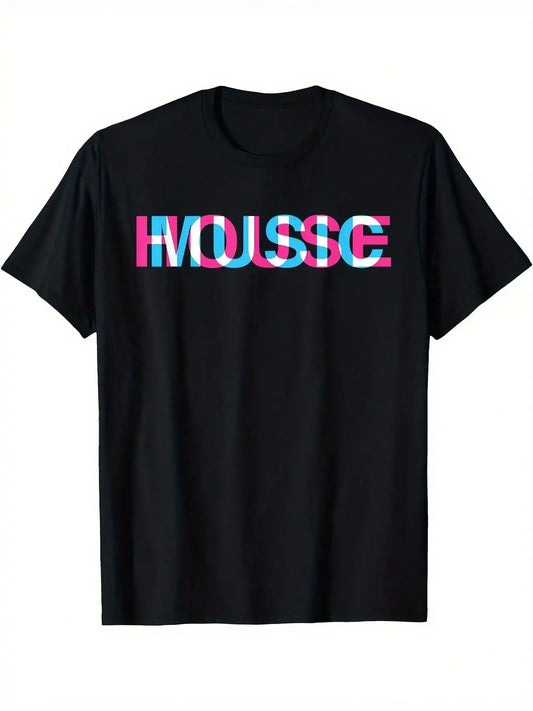 Music Glitch Optical Illusion Graphic Tee Men