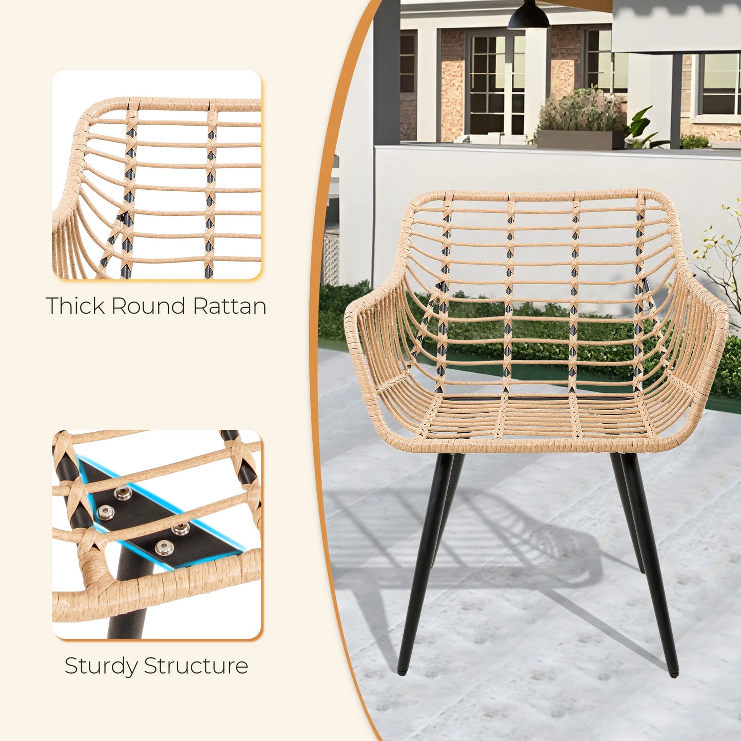 5 Piece Outdoor Wicker Small Conversation Bistro