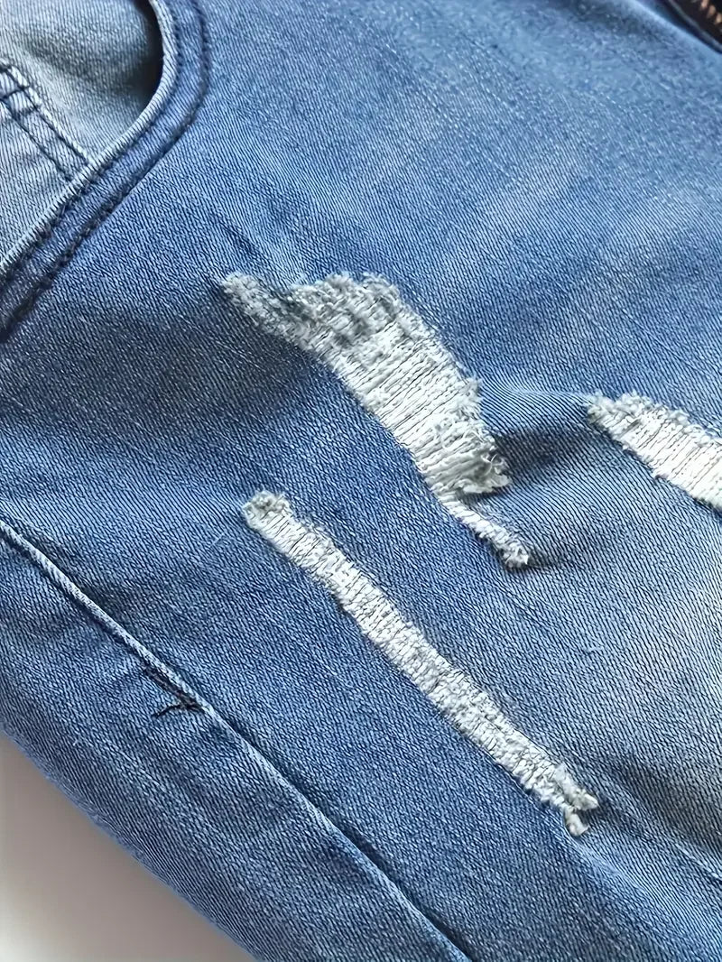 Men'S Slim Fit Distressed Jeans - Stretch Denim