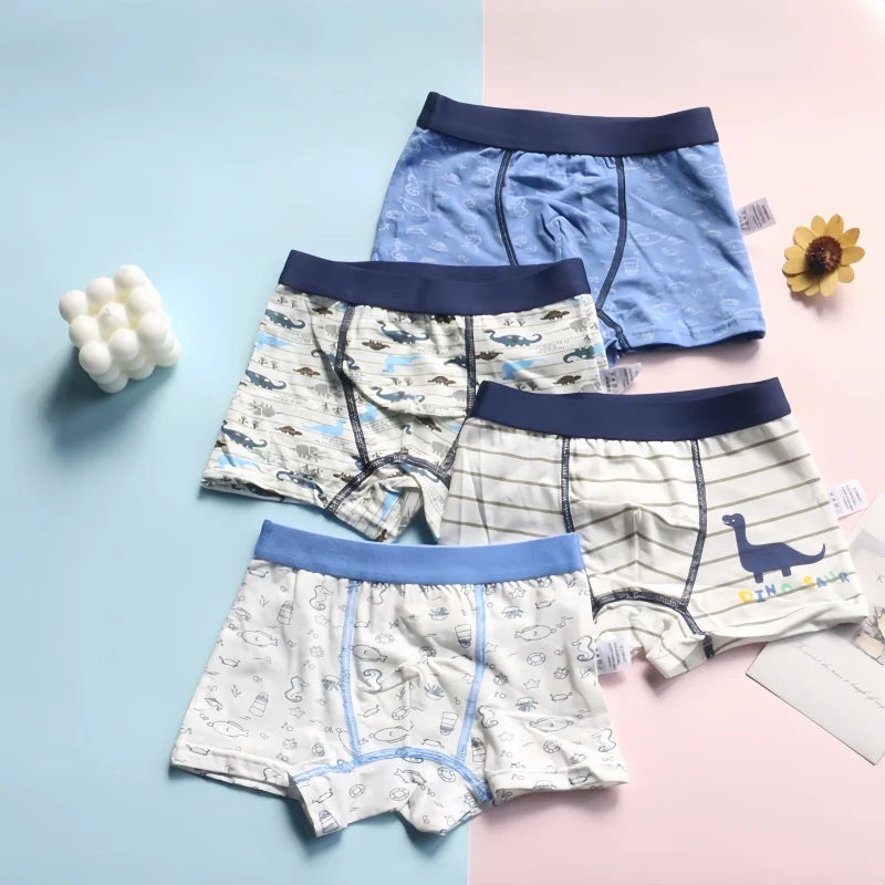 8PC Boys Boxer Cotton Underwear Teenager Cartoon