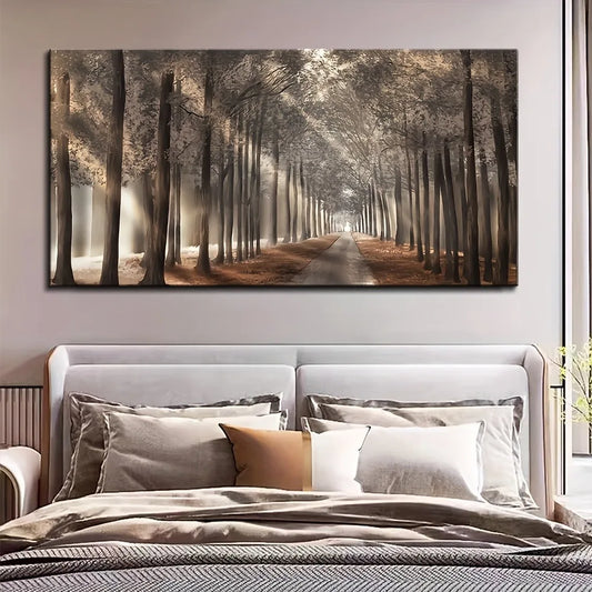 Mountain night canvas painting, natural scenery