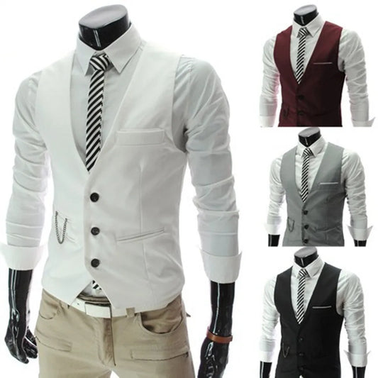 Mens Dress Vests Slim Fit Casual Formal