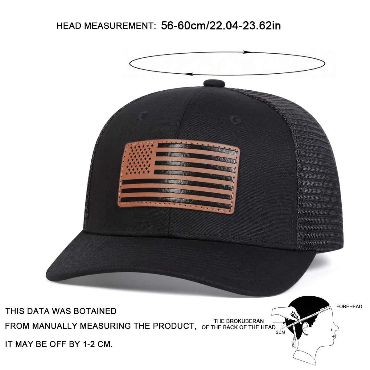 1piece Unisex American Flag Leather Baseball Caps