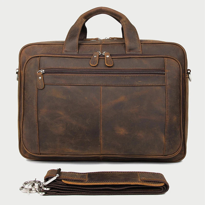 Genuine Leather Men Briefcase Business Bag