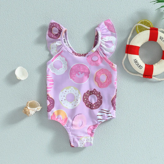 Infant Baby Girls Swimsuit Cute Donut Print