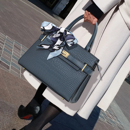 Light Luxury Crocodile Pattern Genuine Leather Women's
