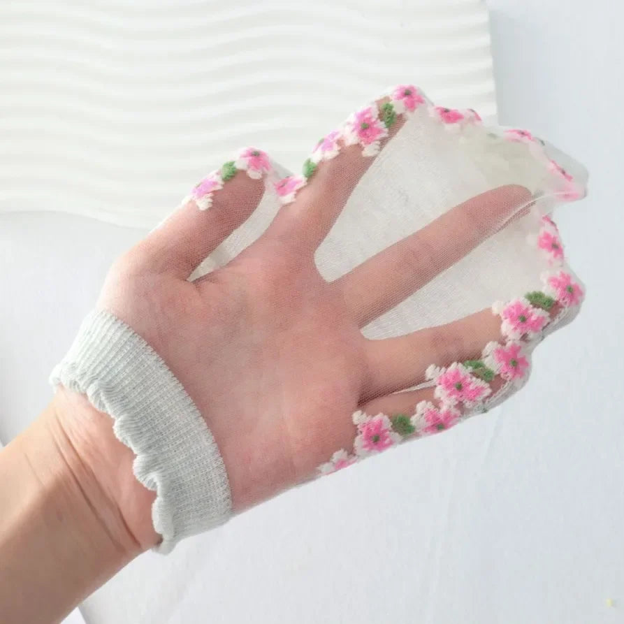 7 pairs floral silk women's socks