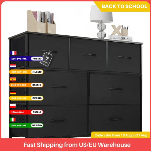 7 Fabric Drawers Organizer Storage Closet Chest