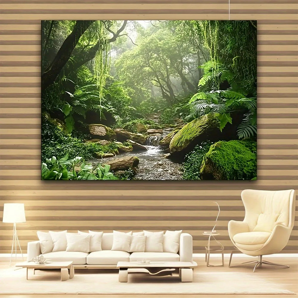 Wood Pine Frame, Interior Art Mural, Decor