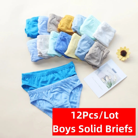 12PC Boys Cotton Underwear Briefs