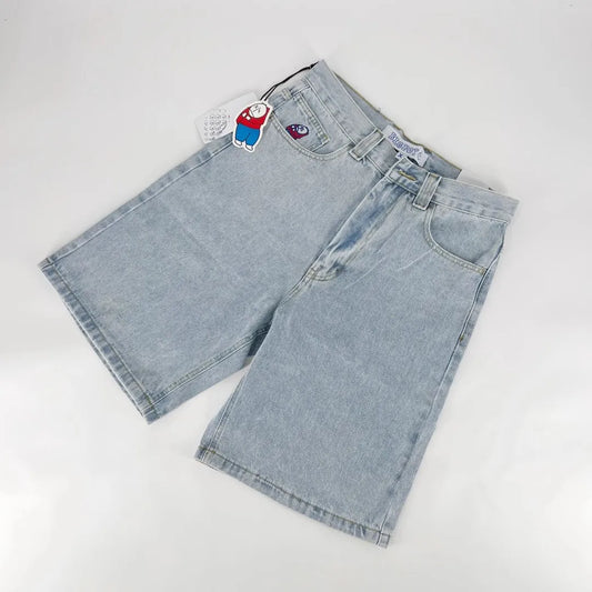 Big Boy Cartoon Graphic Streetwear Denim Shorts Men