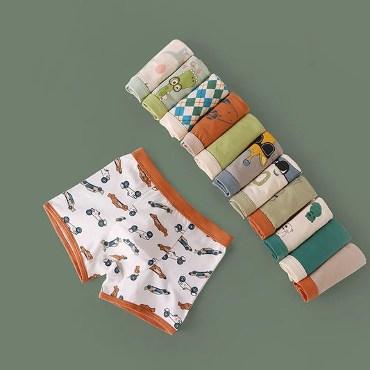 6 Pcs High Quality Boys Boxer Cartoon Underwear