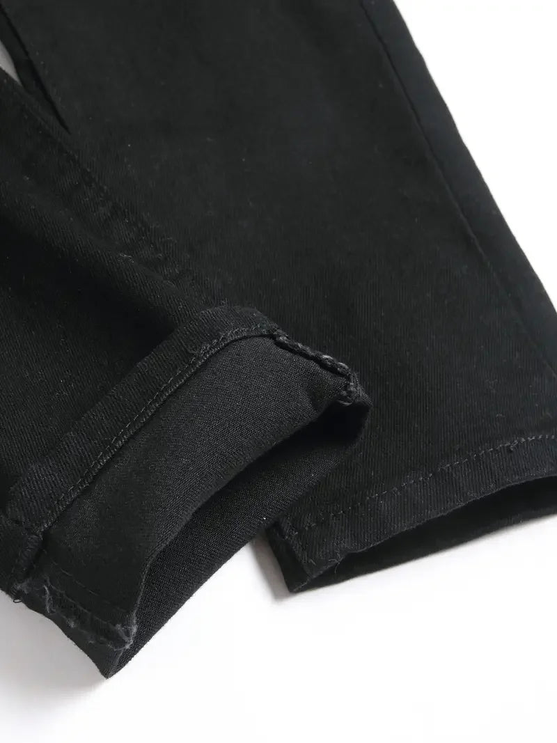 Men'S Slim-Fit Dark Cotton Jeans - Stretch Denim
