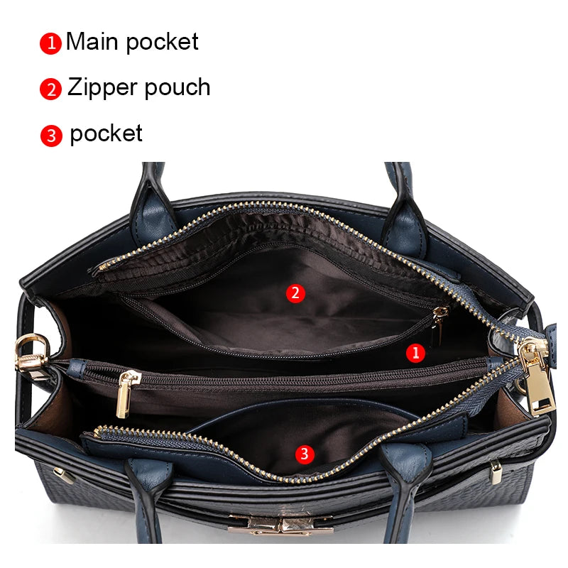Light Luxury Crocodile Pattern Genuine Leather Women's