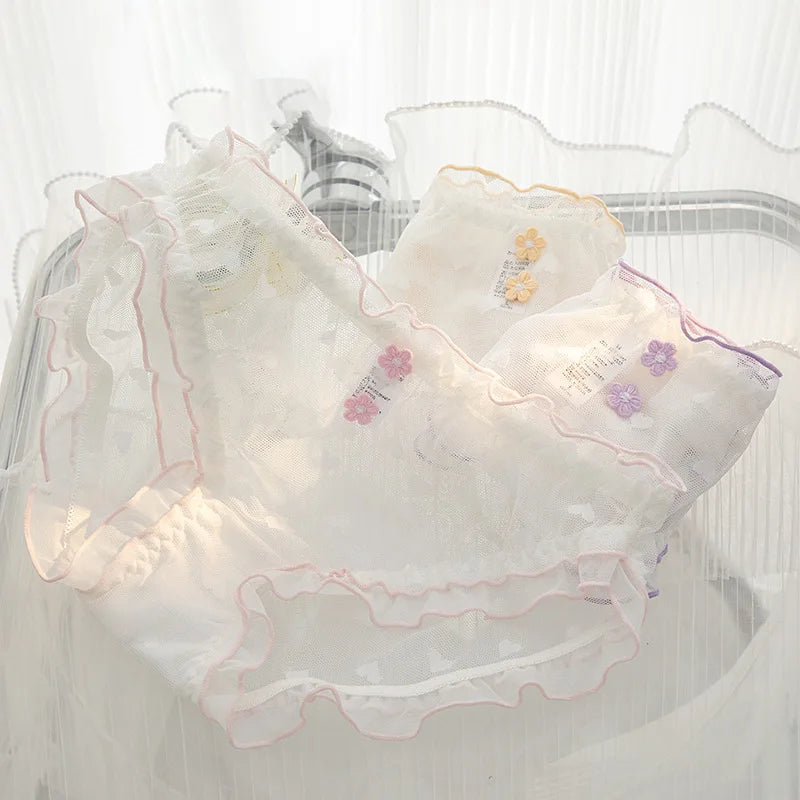 6 Pcs girls Teenager Middle Waist Brief Underwear