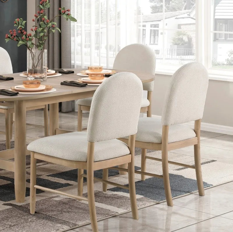 2 set, Beige Fabric Upholstered Seat Back Luxury