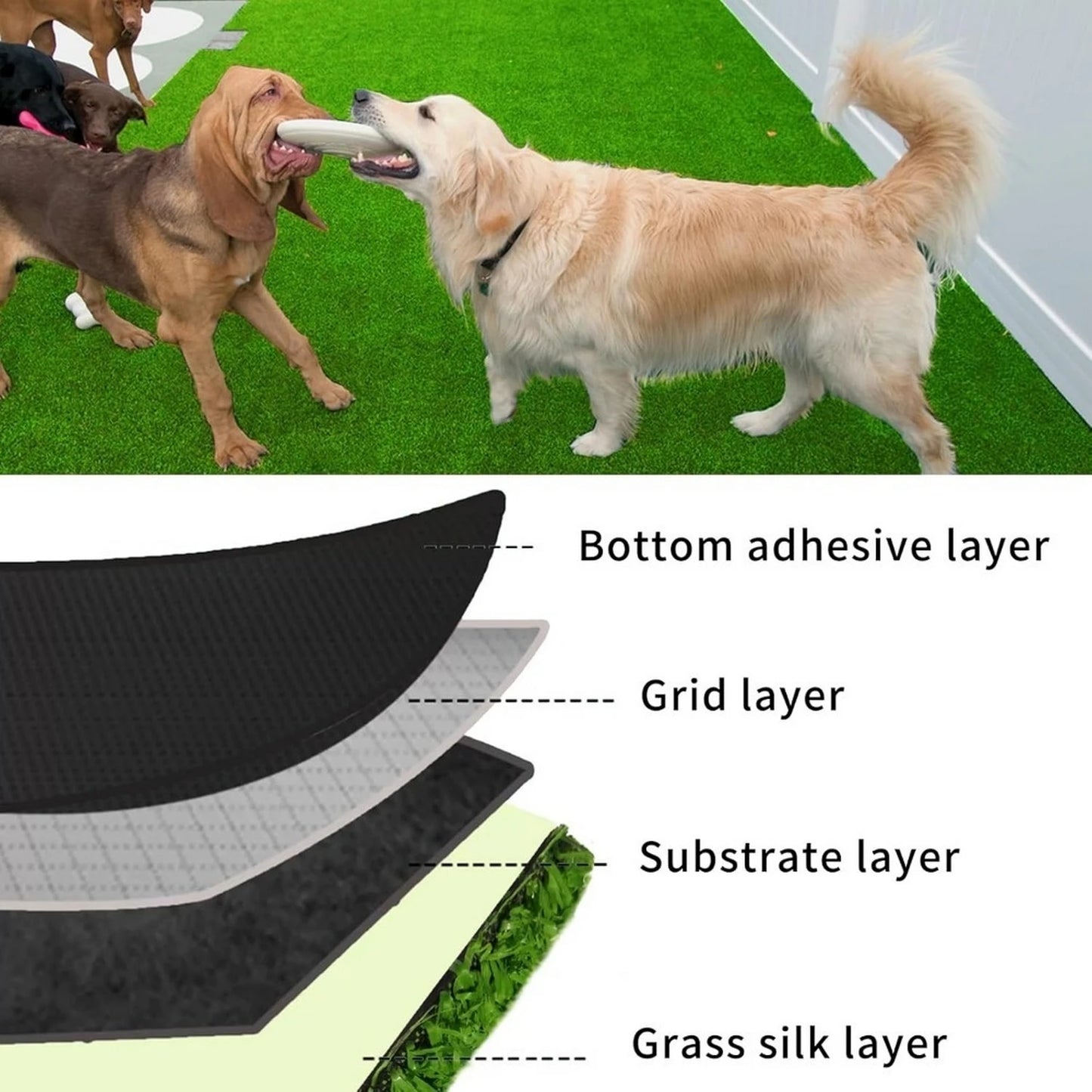 3ft x 10ft Quality Artificial Turf Drainage Holes