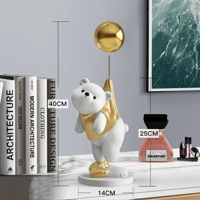 Balloon Polar Bear Resin Ornaments