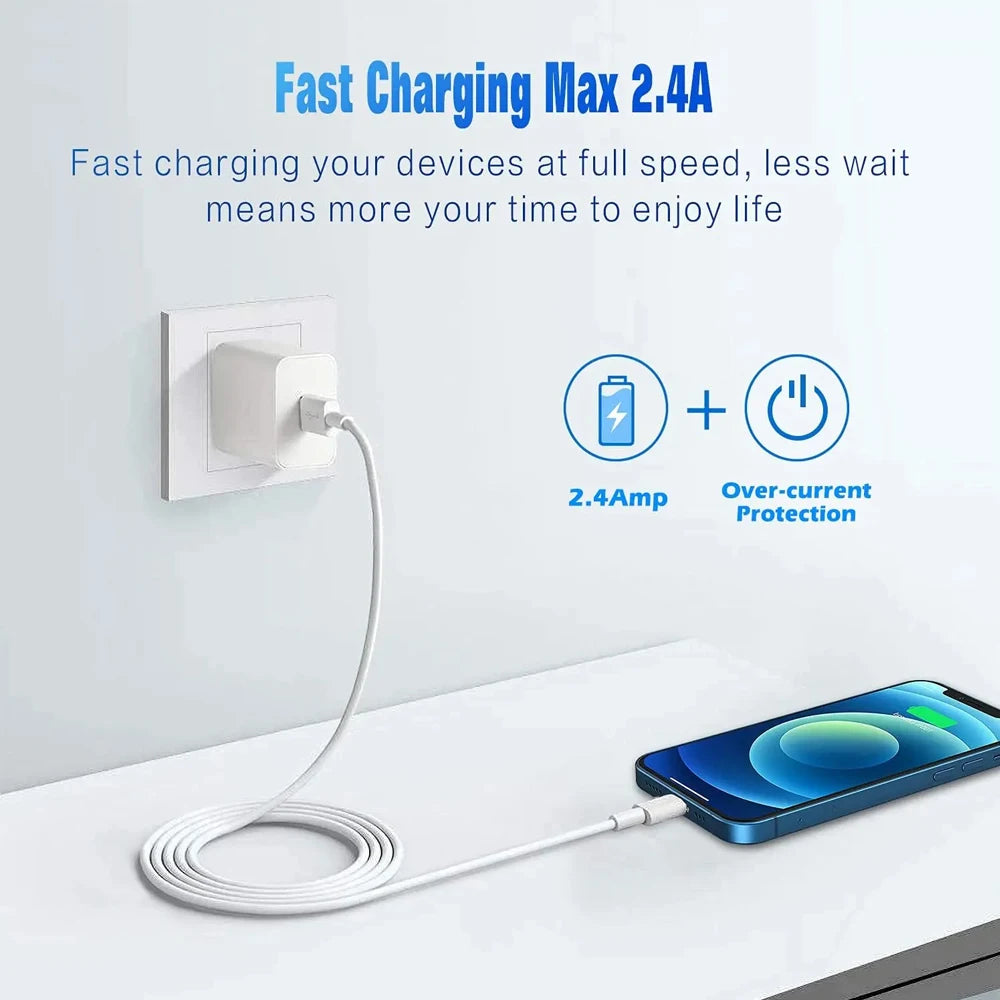 5Packs 10FT Long Lightning Charging Cable For iPhone