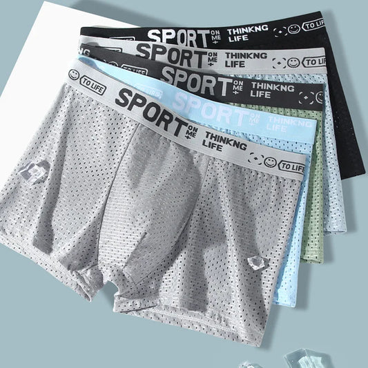 4pcs Mesh Men Boxer Quick Dry Briefs Breathable