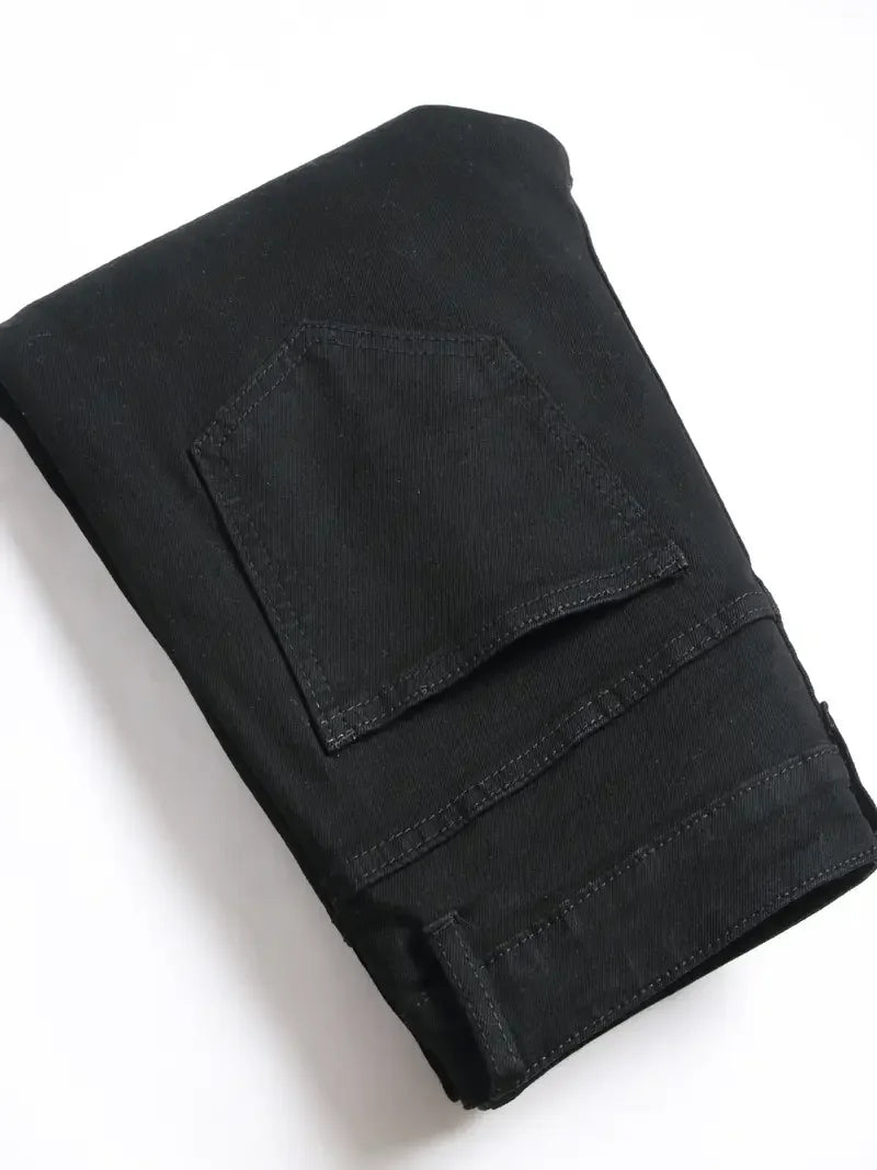 Men'S Slim-Fit Dark Cotton Jeans - Stretch Denim