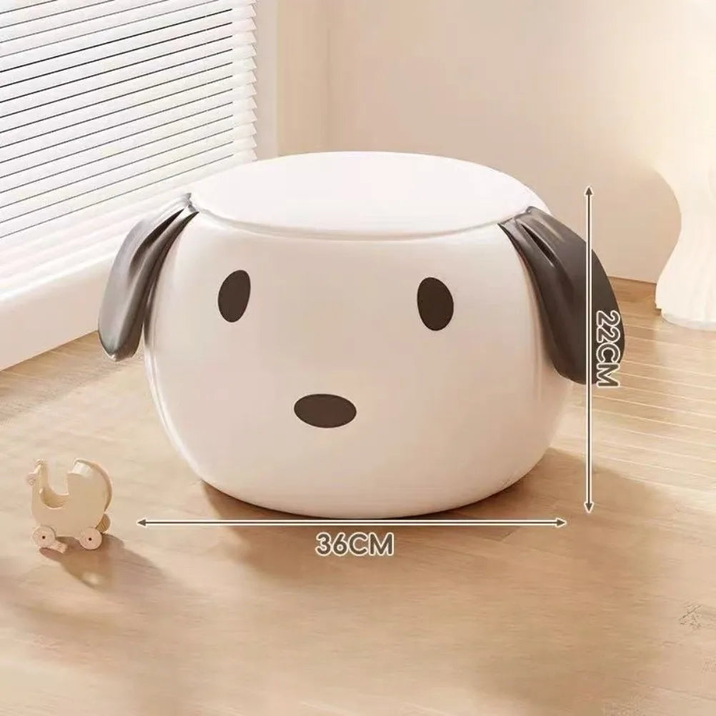 Puppy Stool Round Faux Leather Stool
