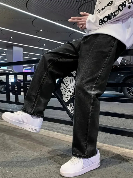 Men's Loose Fit Straight Leg Jeans