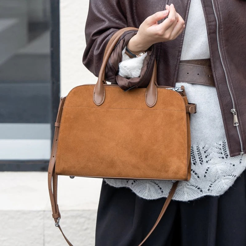 Hifashion Suede Genuine Leather Tote For Women