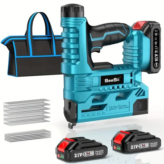 Seesii Cordless Nail Gun 2 in 1 Cordless Gear Stapler