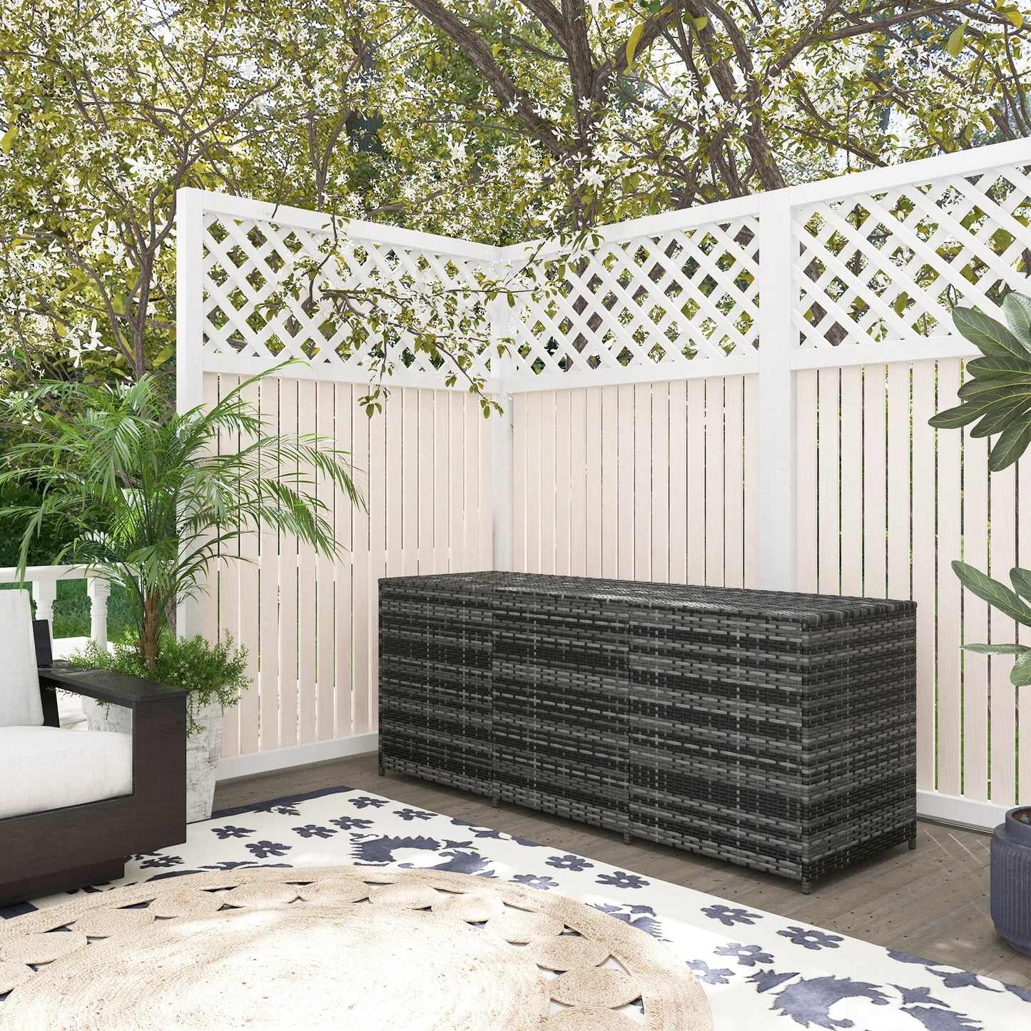 Outsunny Storage Box W/ Pneumatic Bar Lift