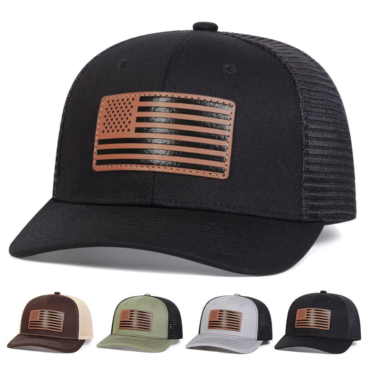 1piece Unisex American Flag Leather Baseball Caps
