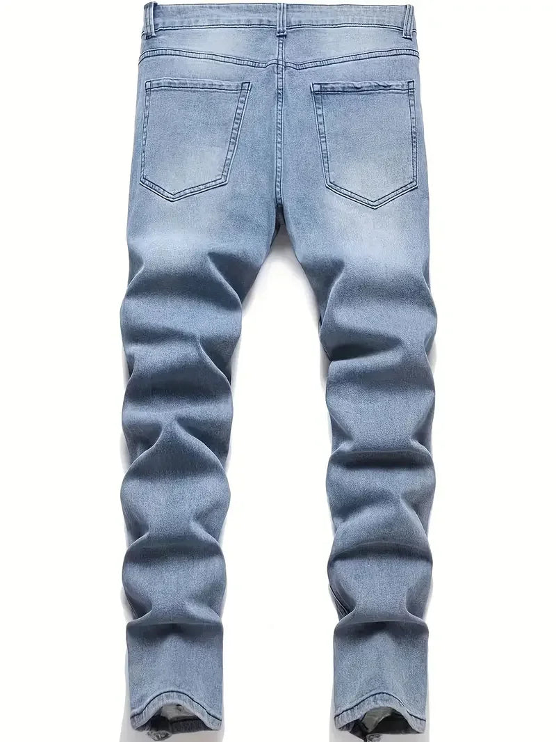 Men'S Fashionable Ripped Jeans Streetwear Stretch