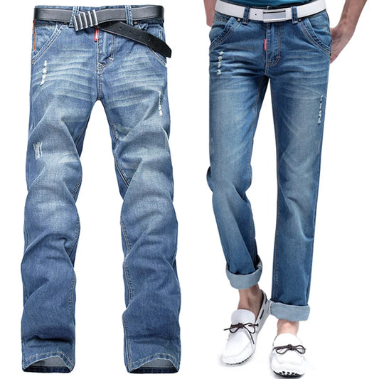 Men Holes Ripped Patchwork Jeans Streetwear Slim