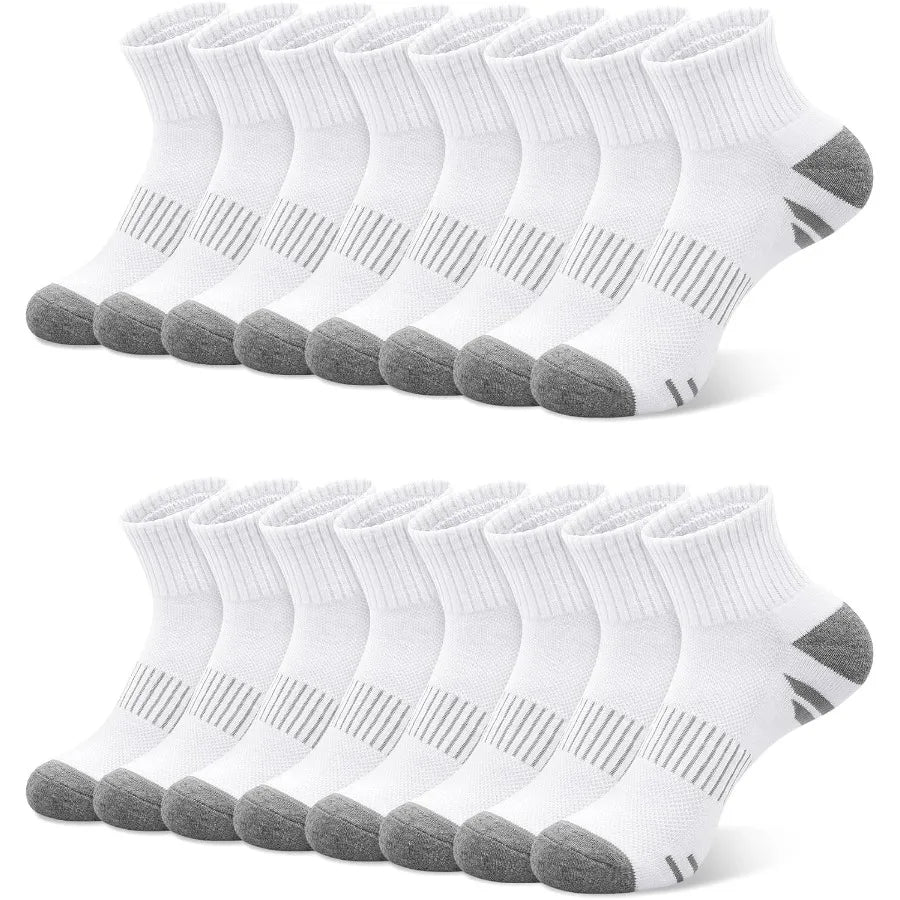 8 Pairs Crew Socks for Women Men