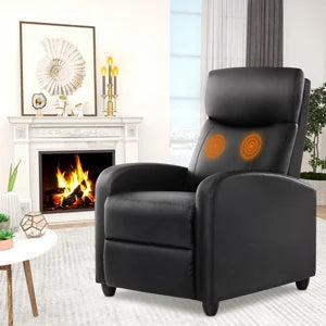 Recliner Chair, Massage, Fabric Adjustable Modern Padded