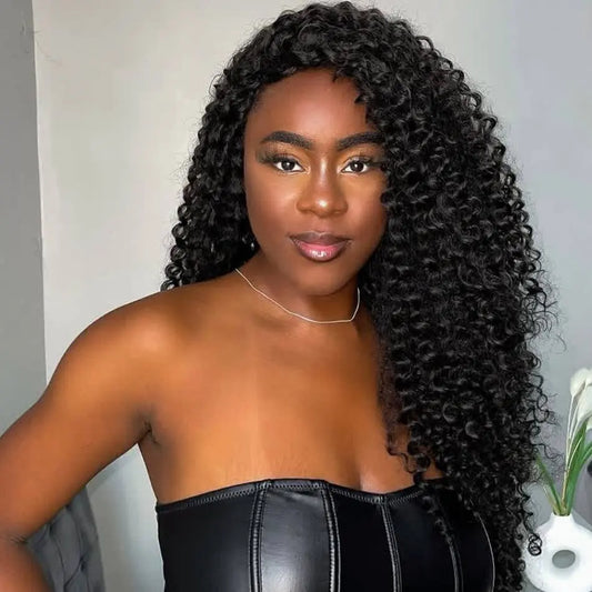 28 inches Curly Flip Over Half Wigs Seamless Wear
