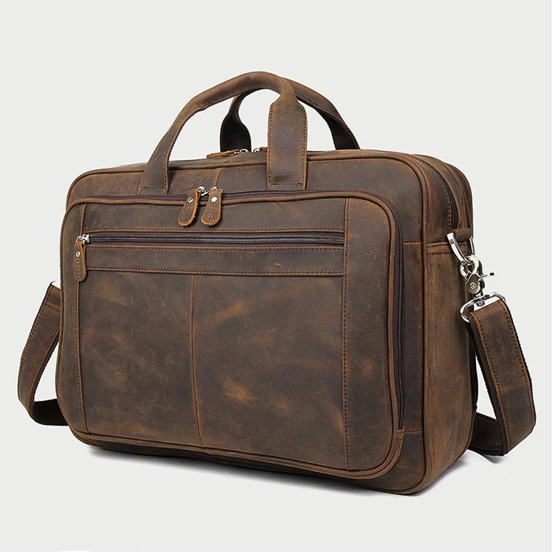 Genuine Leather Men Briefcase Business Bag