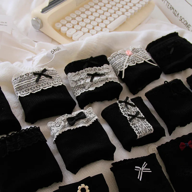 6 Pcs Middle Waist Briefs young girl lace Teenager Panties