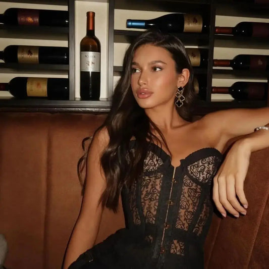 Sexy Tight Corset Lace Sleeveless Strapless Top