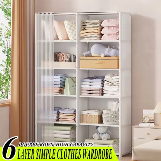 Wardrobe Closet Dustproof Storage Rack Organizer Container