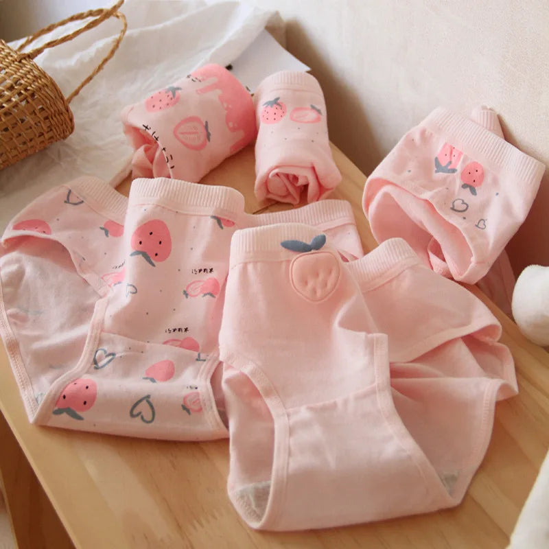 6 pcs Young girl Underwear Waist Briefs Teenagers